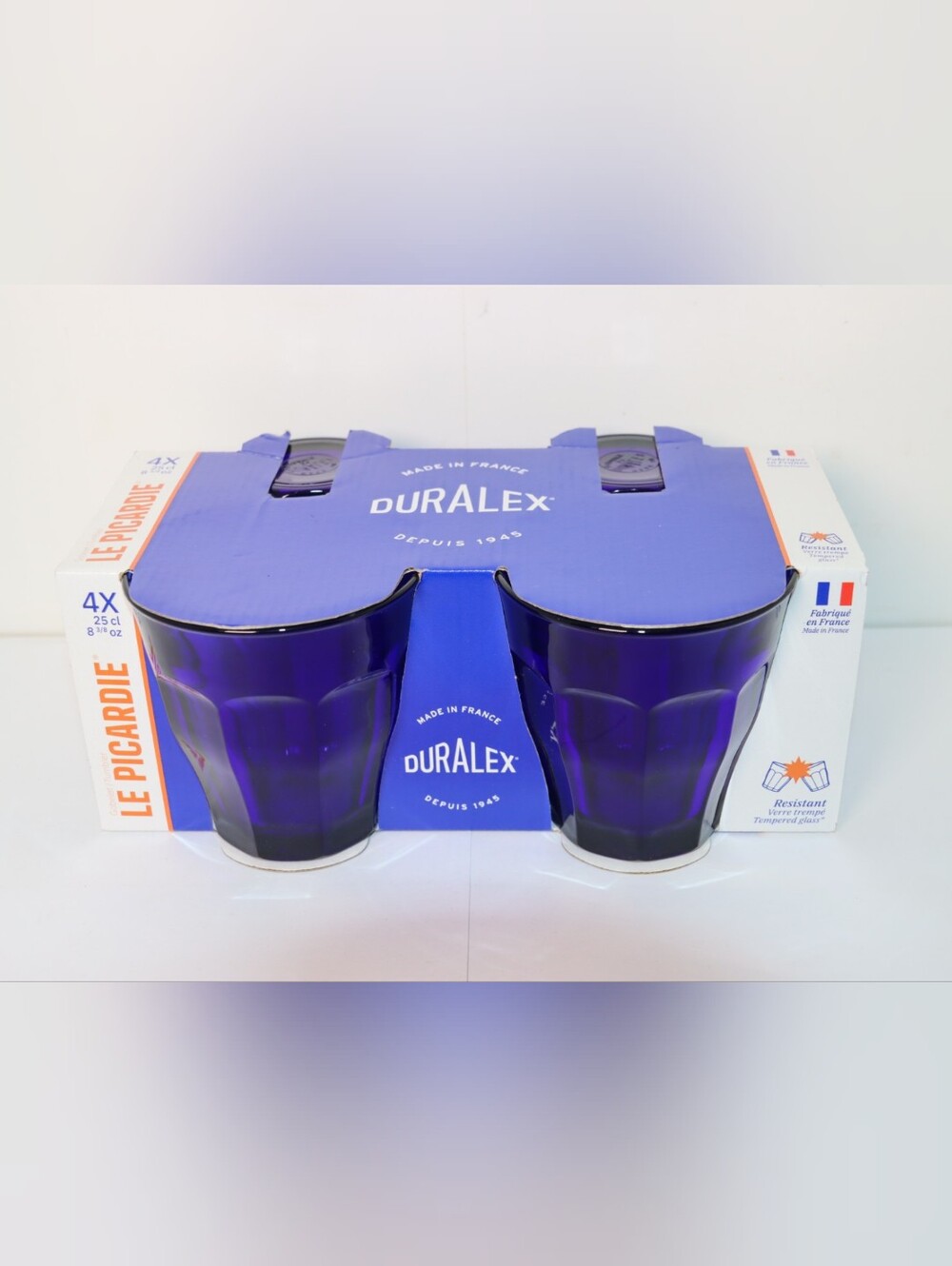 Duralex Le Picardie Blue Tumbler 4 Glass Set